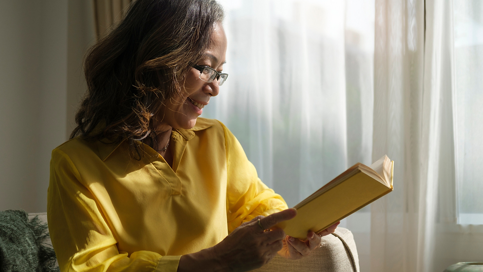 lady reading a book