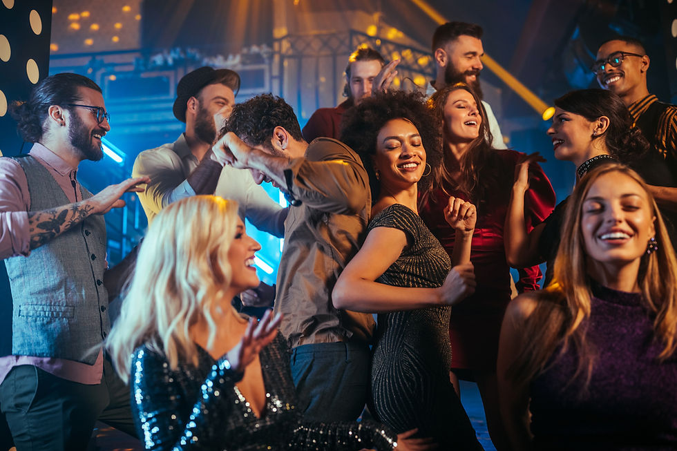 friends hanging out and dancing