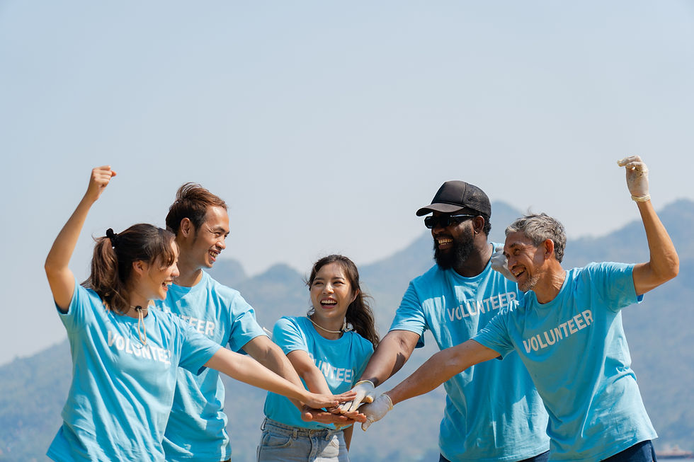 diverse group of volunteers
