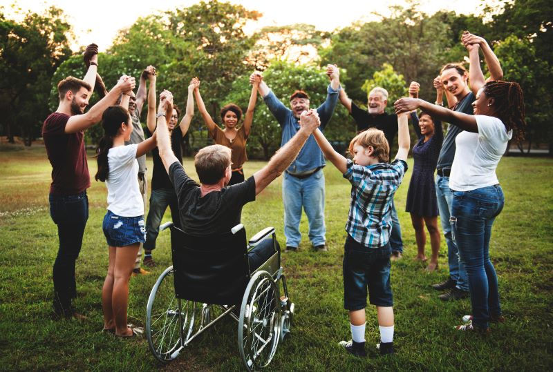 Diverse People Stretching their hands