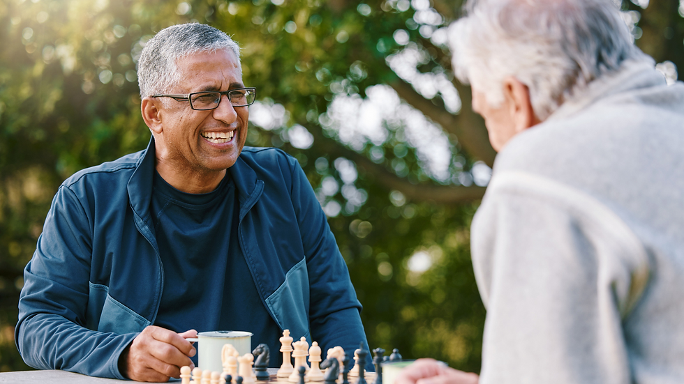 two friends playing chess