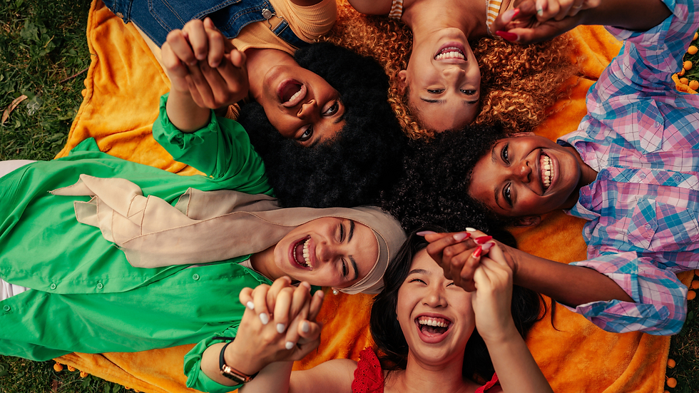 diverse group of female friends
