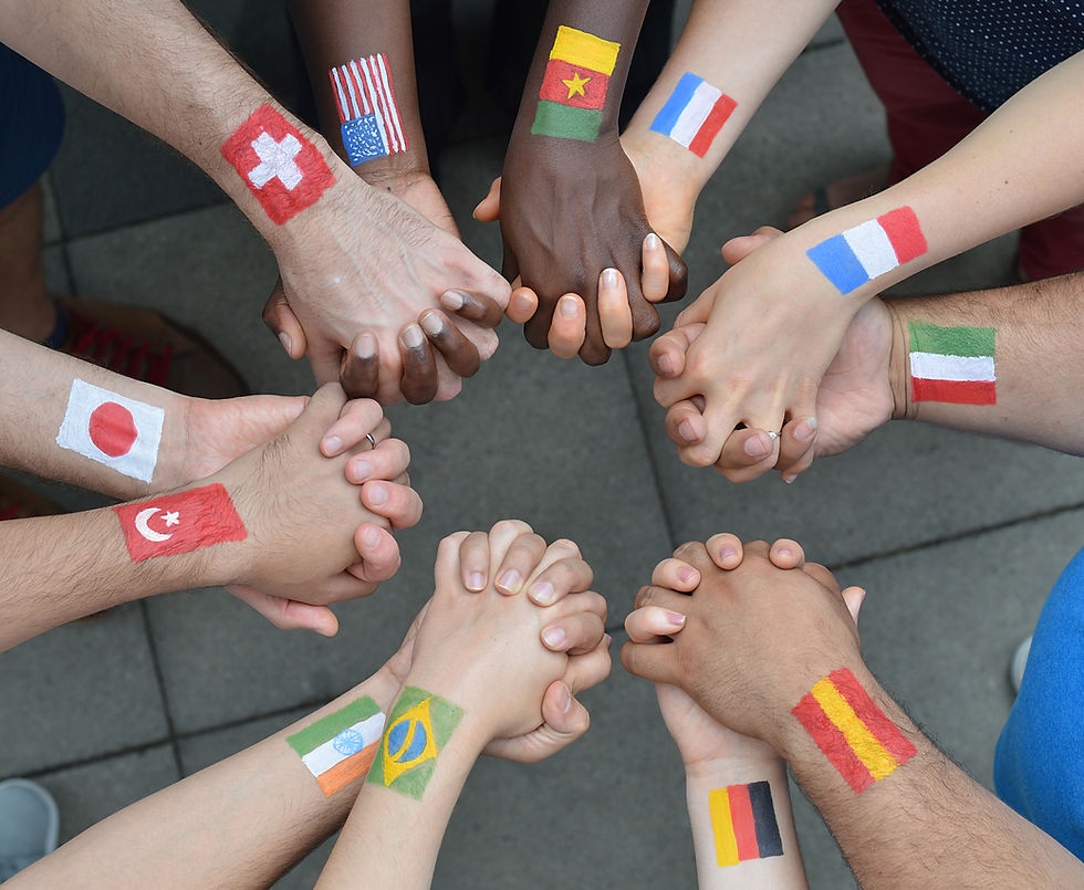 hands of different nationalities
