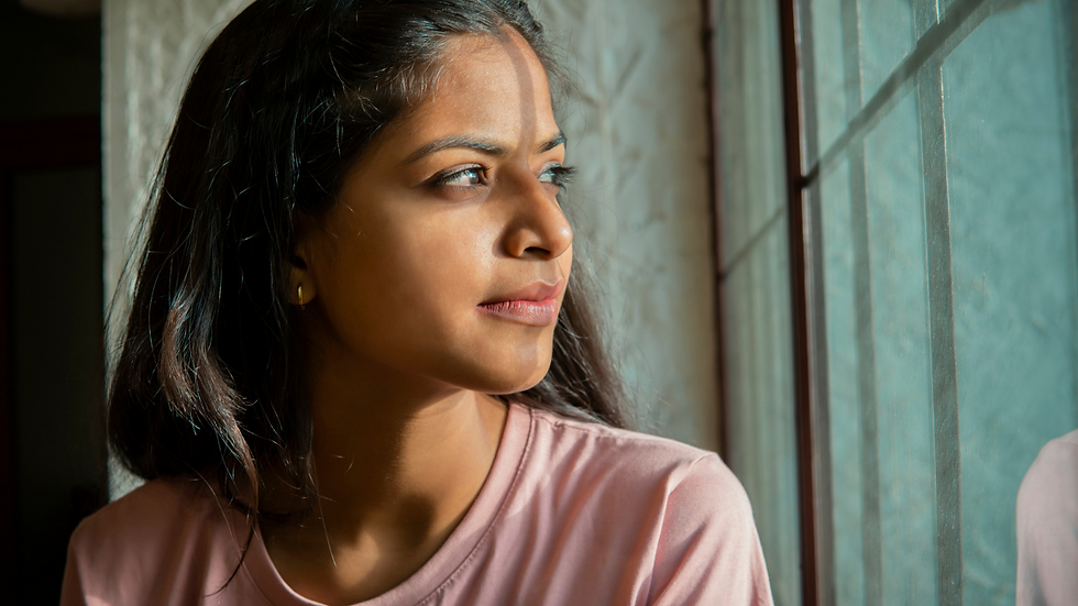 lady looking outside practicing mindfulness