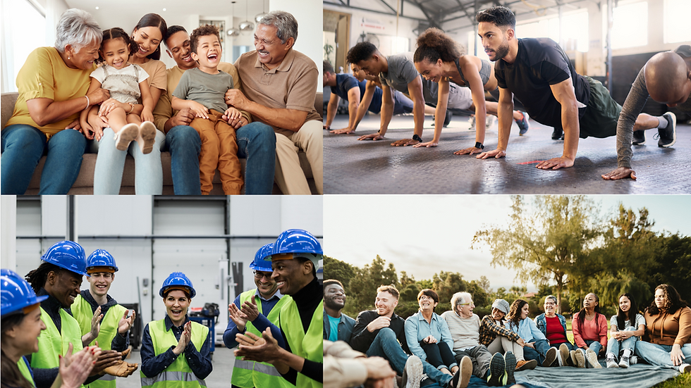 diverse group living a happy life